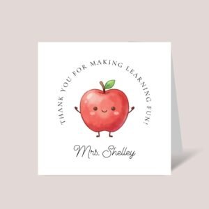 Personalized Thank You Card for Elementary Teacher | Big Apple