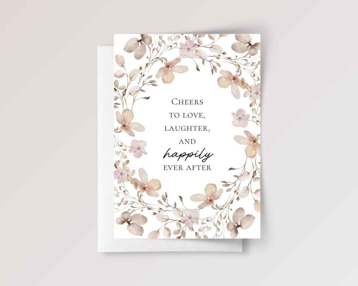 Floral Wedding Card for Couple, Son and Daughter in Law| Happily Ever After