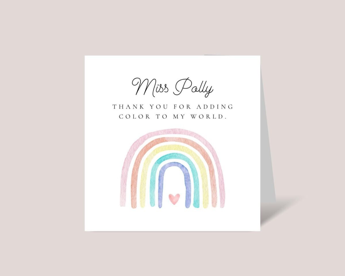 Personalized Thank You Card for Art Teacher