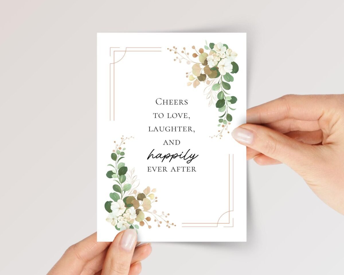 Floral Wedding Card for Couple, Son and Daughter in Law | Happily Ever After