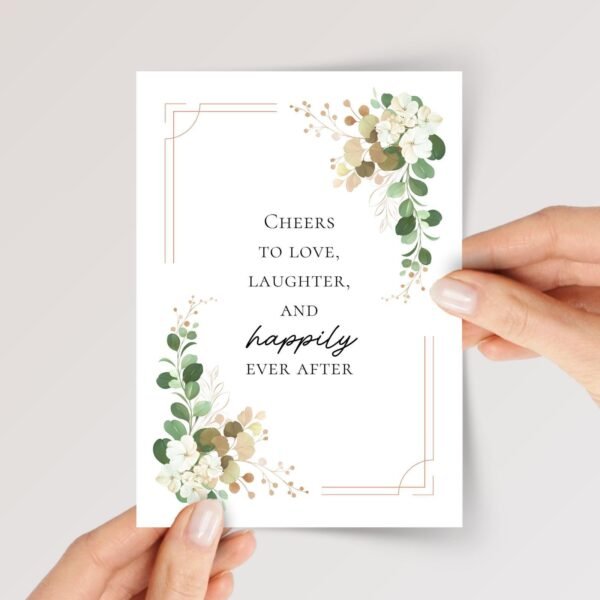 Floral Wedding Card for Couple, Son and Daughter in Law | Happily Ever After