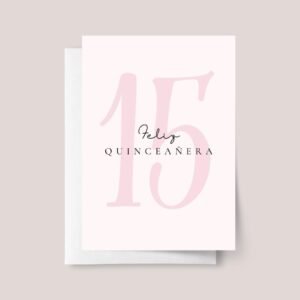 Pink Feliz Quinceañera Card for Girl Turning 15
