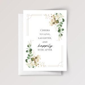 Floral Wedding Card for Couple, Son and Daughter in Law | Happily Ever After