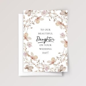 Fall Wedding Card for Daughter with Dried Flowers