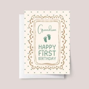 Personalized First Birthday Card for Grandson/Toddler Boy Turning One