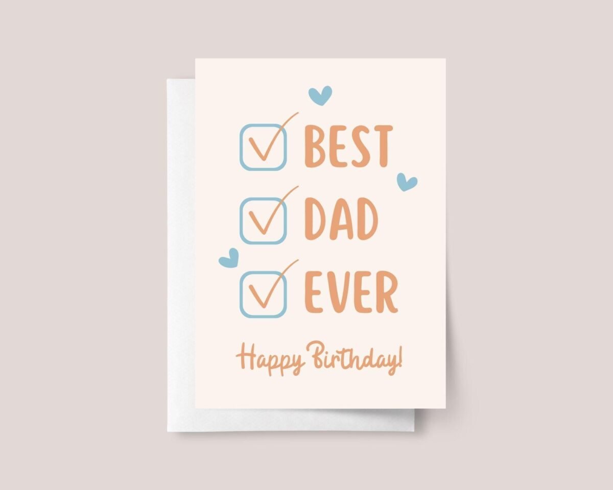 Birthday Card for Dad with Checklist