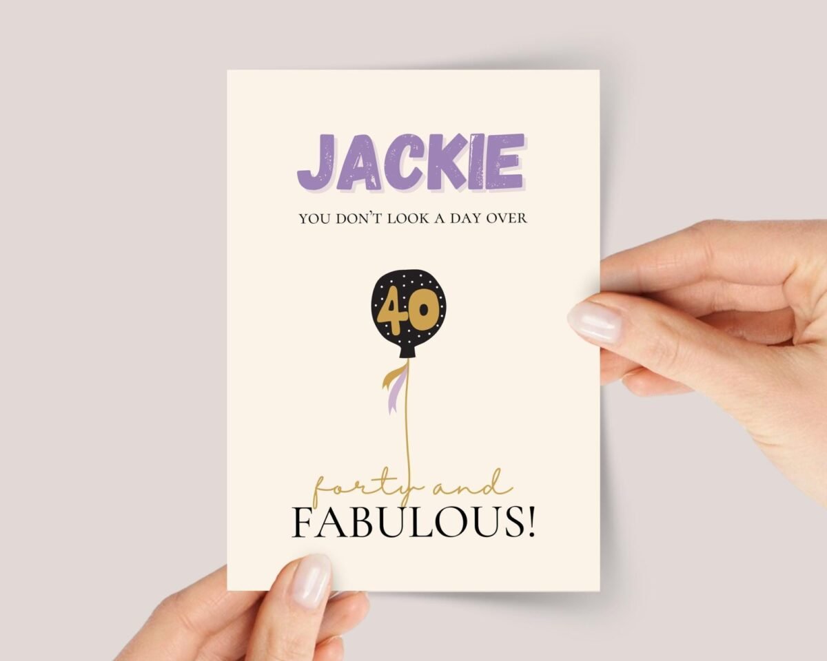 Personalized 40th Birthday Card, Fabulous Forty Keepsake