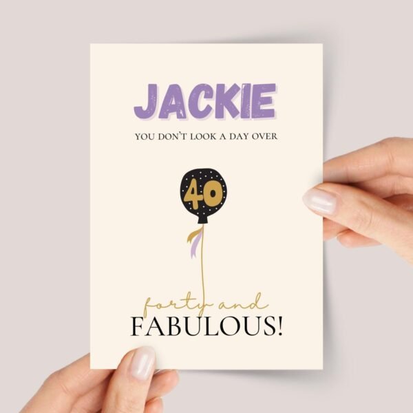 Personalized 40th Birthday Card, Fabulous Forty Keepsake - Image 1 Personalized 40th Birthday Card, Fabulous Forty Keepsake