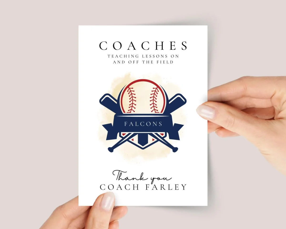Personalized Thank You Card for Softball/Baseball Coach