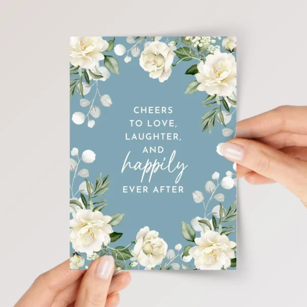 Teal Wedding Card for Couple, Son/Daughter in Law | Happily Ever After