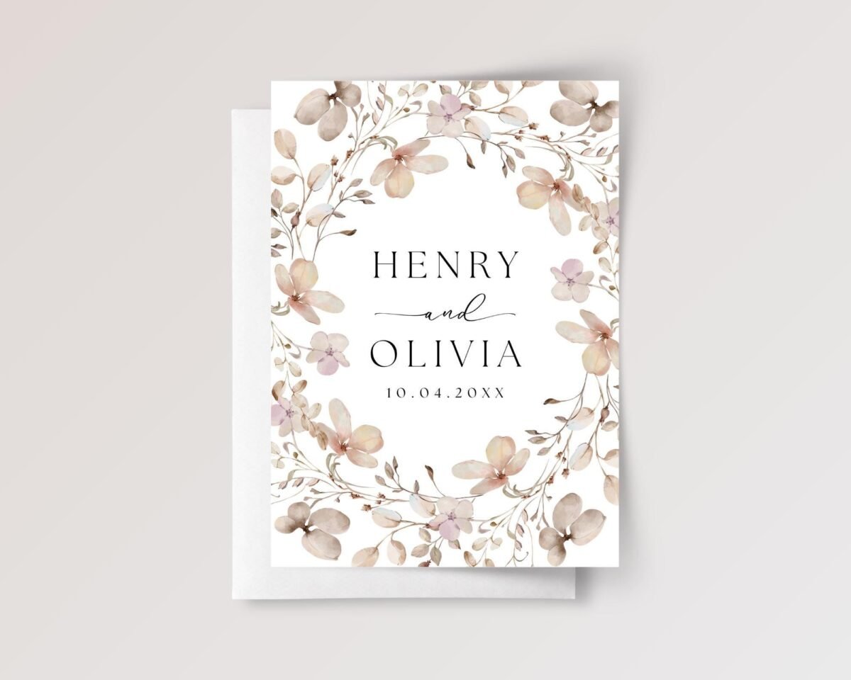 Custom Fall Wedding Card for Couple/Son and Daughter in Law