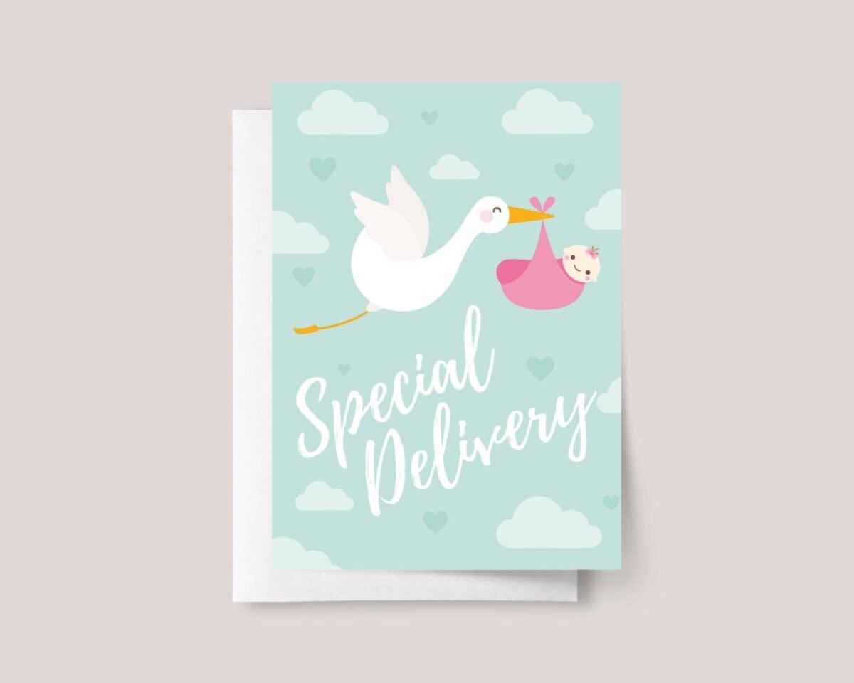 Baby Shower Card for Newborn Girl: Special Delivery
