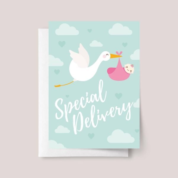 Baby Shower Card for Newborn Girl: Special Delivery