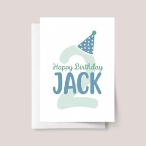 Personalized 2nd Birthday Card for Toddlers Turning Two Personalized 2nd Birthday Card for Toddlers Turning Two