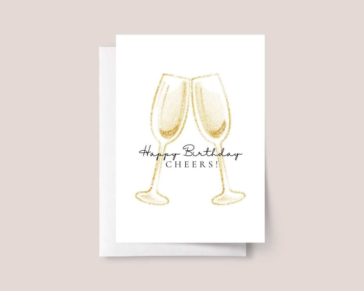 21st Birthday Card: Champagne Cheers