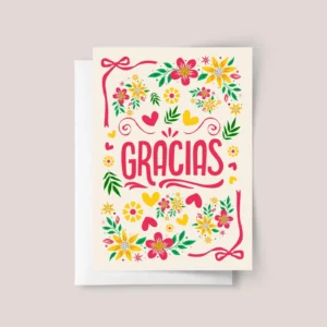 Gracias Thank You Card for Spanish Birthdays and Weddings