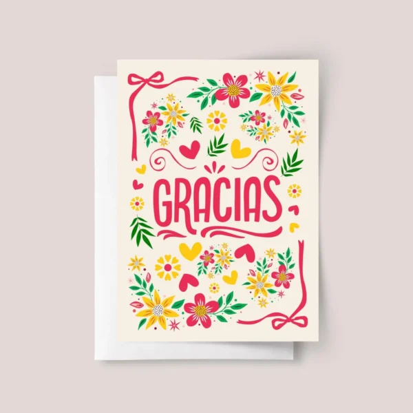 Gracias Thank You Card for Spanish Birthdays and Weddings