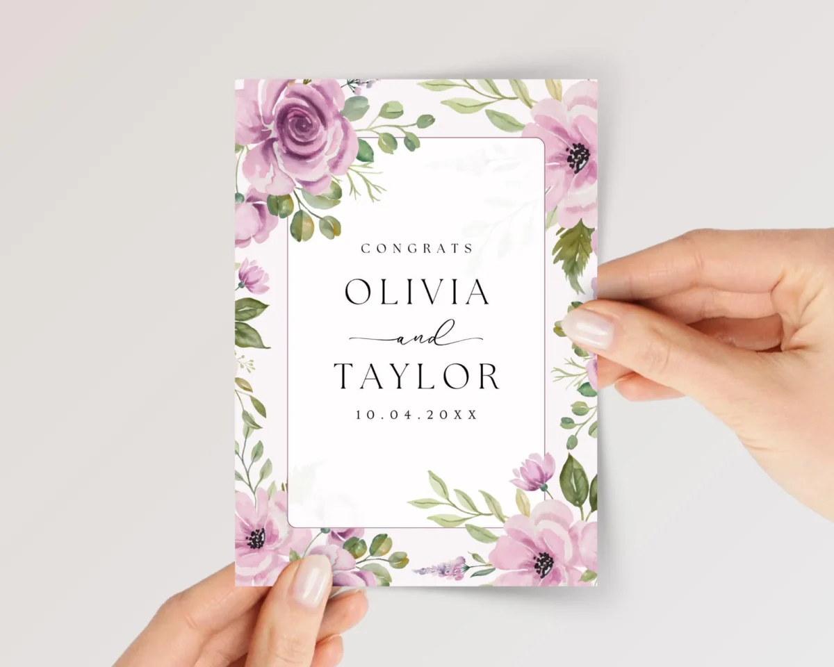 Custom Floral Wedding Card for Couple, Son/Daughter in Law