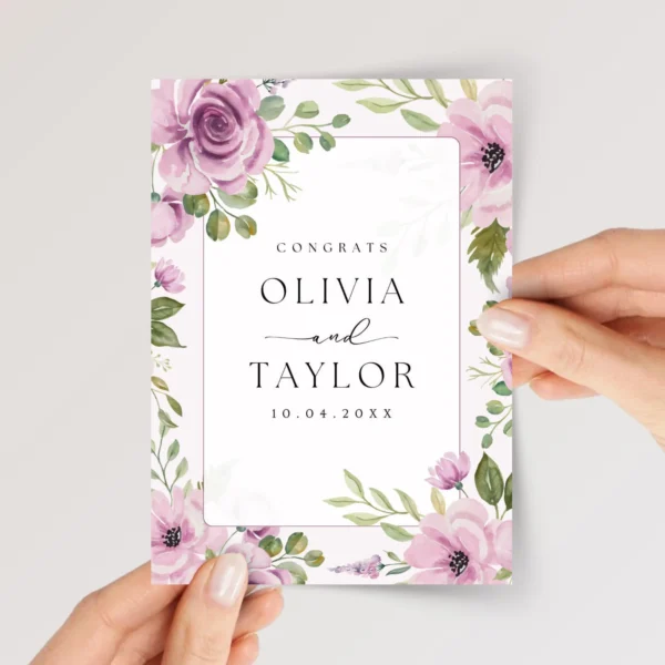 Custom Floral Wedding Card for Couple, Son/Daughter in Law