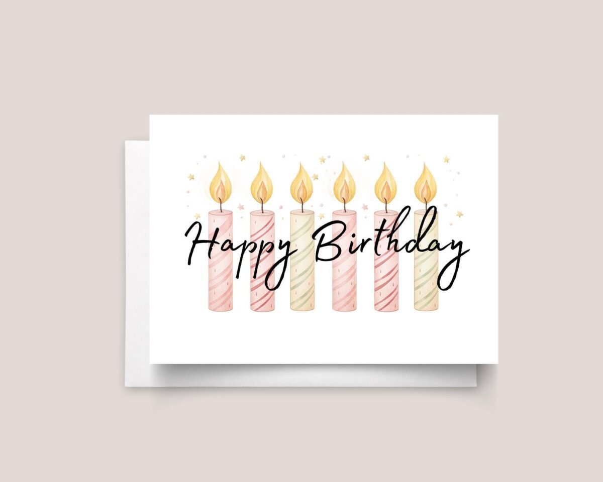 Personalized 6th Birthday Card for Daughter/Granddaughter with Six Candles