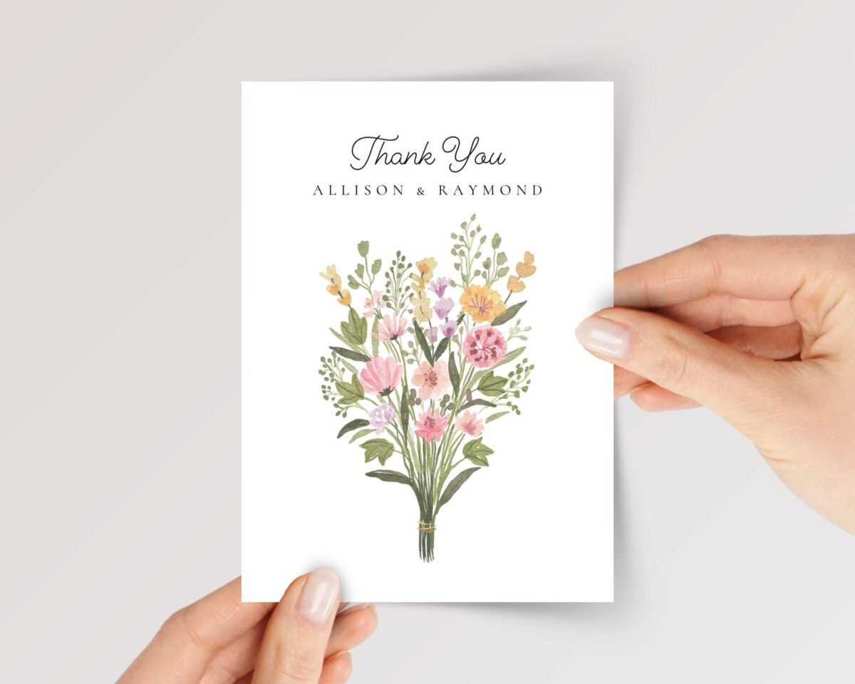 Personalized Thank You Card with Flowers
