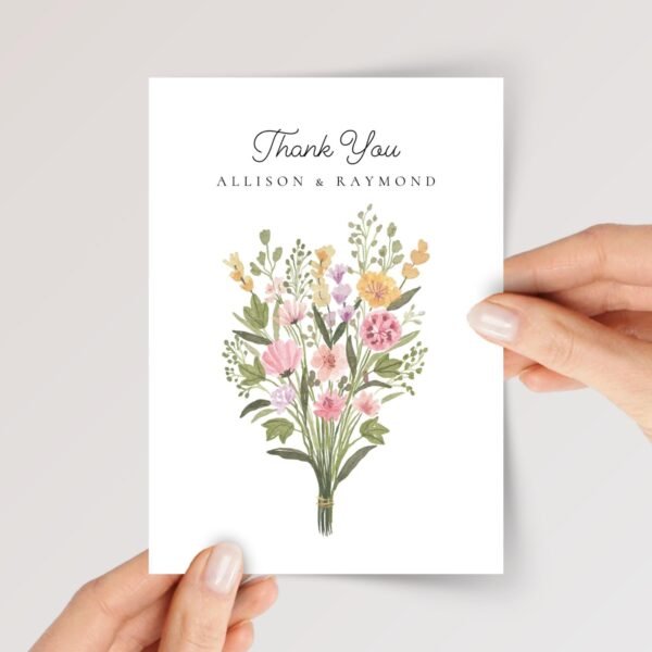 Personalized Thank You Card with Flowers