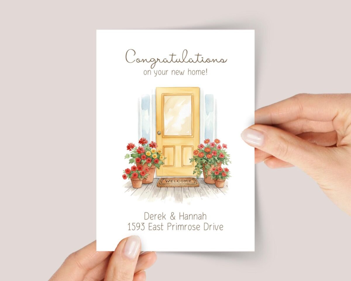Personalized Housewarming Card with Address for New Homeowner