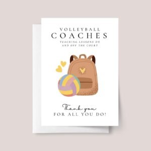 Personalized Thank You Card for Volleyball Coach