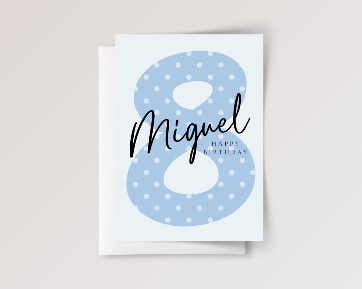 8th Birthday Card for Girl/Boy Turning Eight