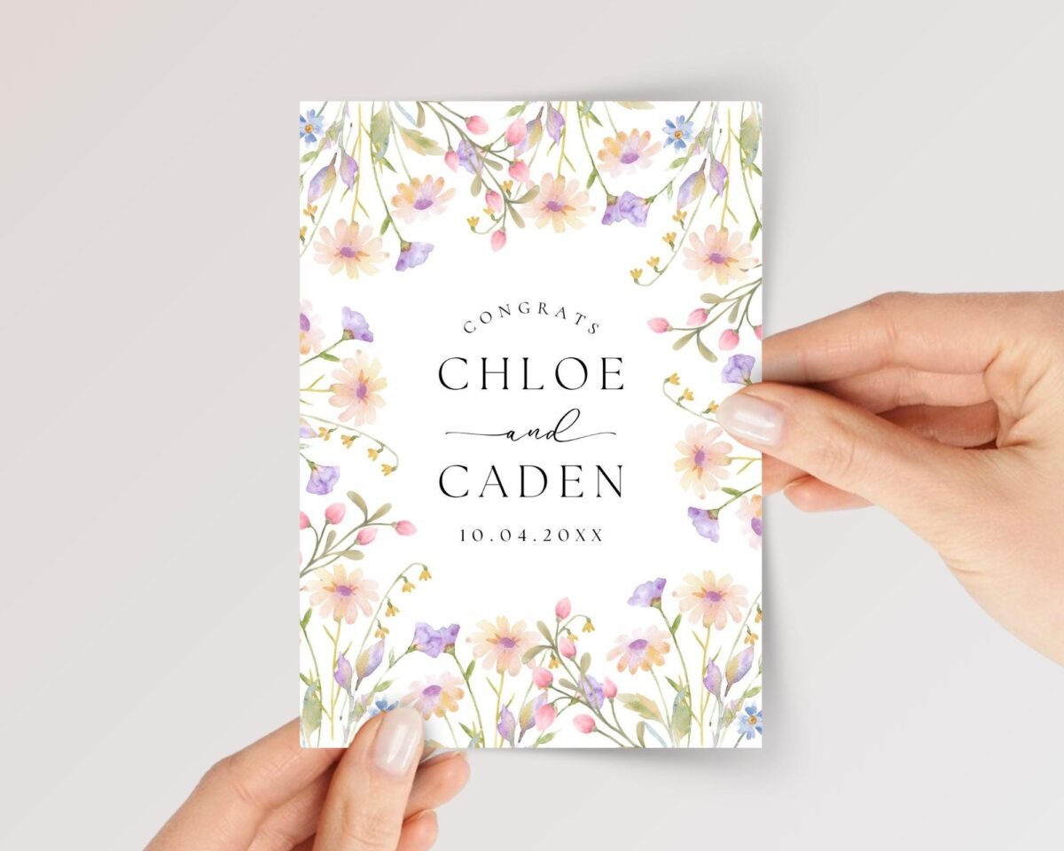 Custom Wedding Card for Bride and Groom, Son/Daughter in Law | Tulips & Poppies
