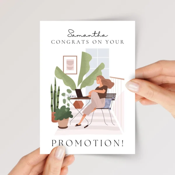 Personalized Work Promotion Card for Girl Boss, Wife/Daughter