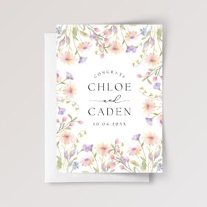 Custom Wedding Card for Bride and Groom, Son/Daughter in Law | Tulips & Poppies