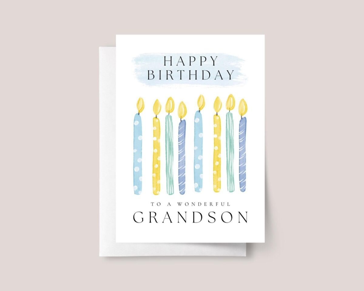 Personalized 8th Birthday Card for Boy, Grandson/Son Turning 8