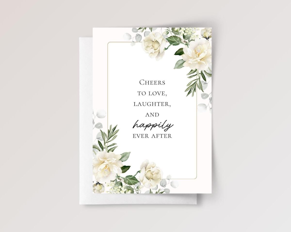 Floral Wedding Card for Couple, Son/Daughter in Law | Happily Ever After Floral Wedding Card for Couple, Son/Daughter in Law | Happily Ever After