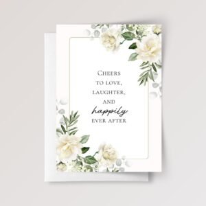 Floral Wedding Card for Couple, Son/Daughter in Law | Happily Ever After Floral Wedding Card for Couple, Son/Daughter in Law | Happily Ever After