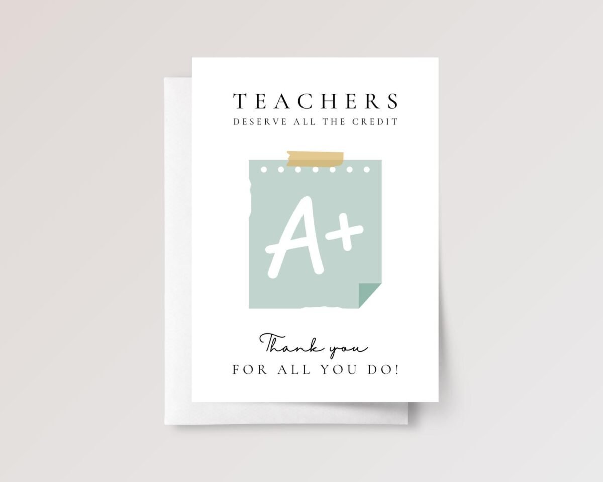Thank You Card for Teacher Appreciation Day