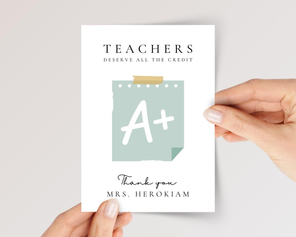 Thank You Card for Teacher Appreciation Day