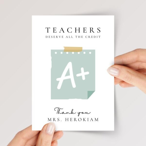 Thank You Card for Teacher Appreciation Day