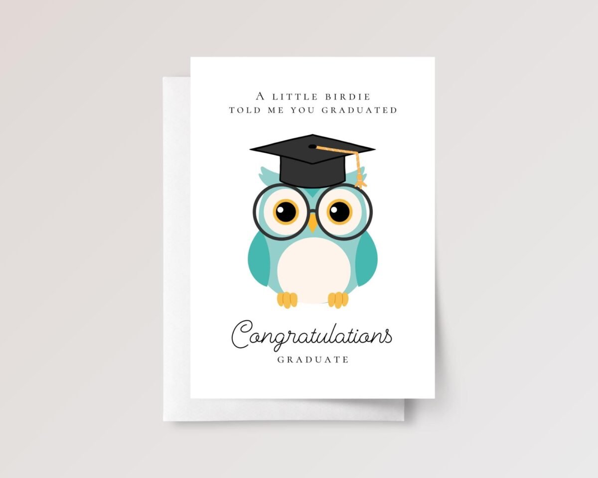 Personalized Graduation Card with Blue Owl