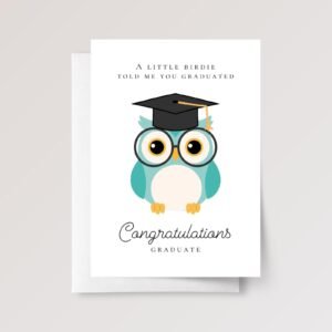 Personalized Graduation Card with Blue Owl