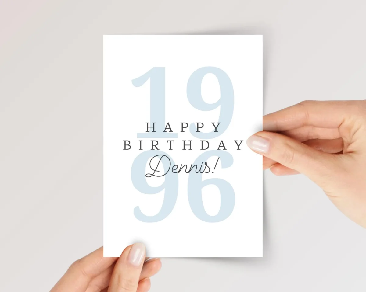 Any Year, Personalized Birthday Card with Name