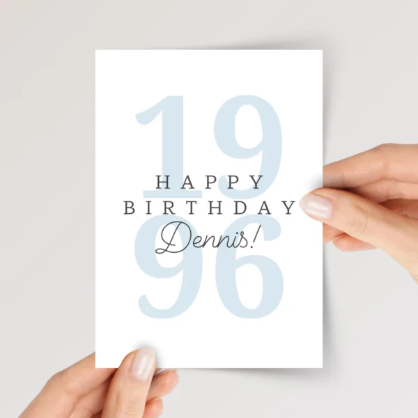 Any Year, Personalized Birthday Card with Name