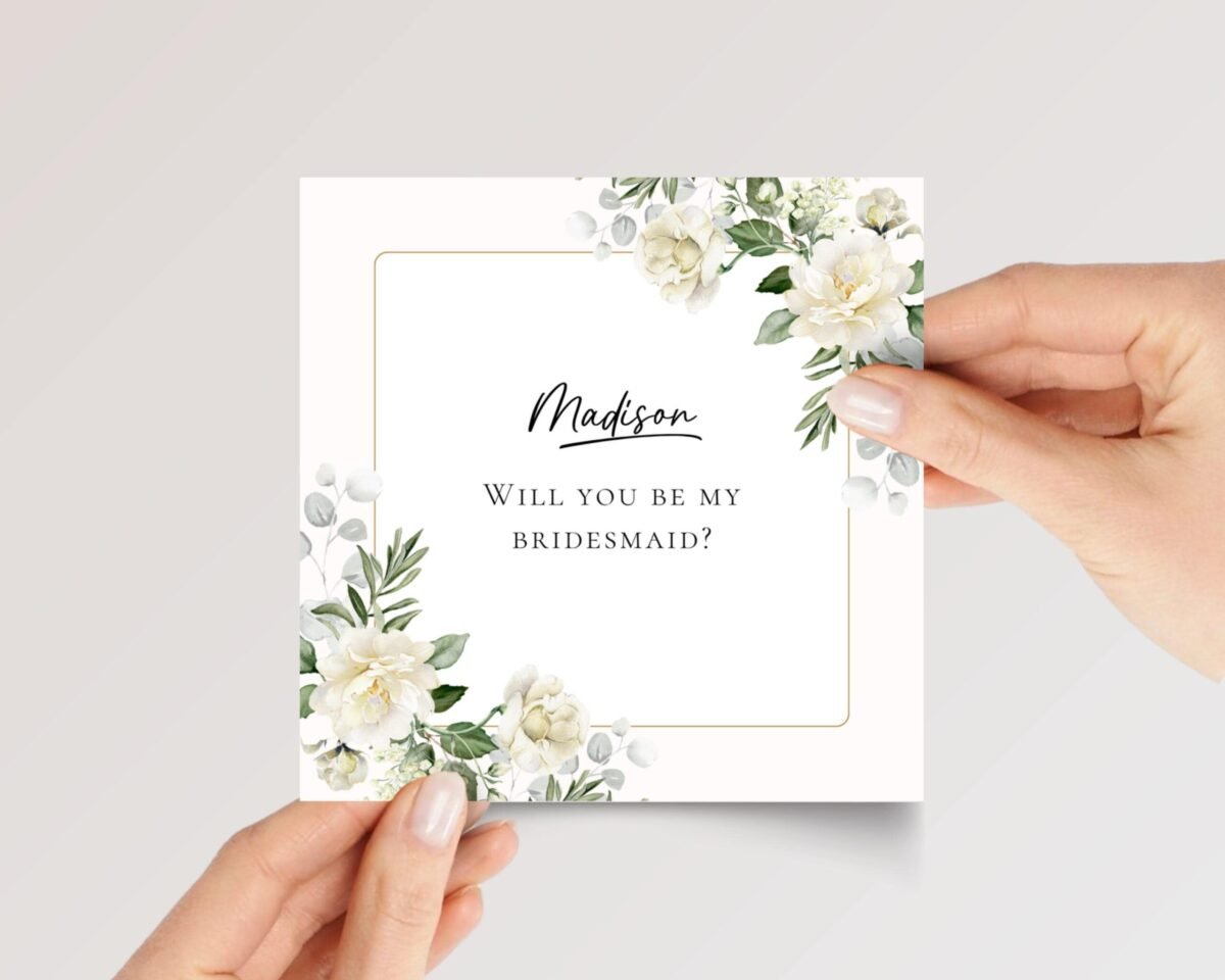 Custom Wedding Card for Bridesmaid/Maid of Honor - Image 1 Custom Wedding Card for Bridesmaid/Maid of Honor