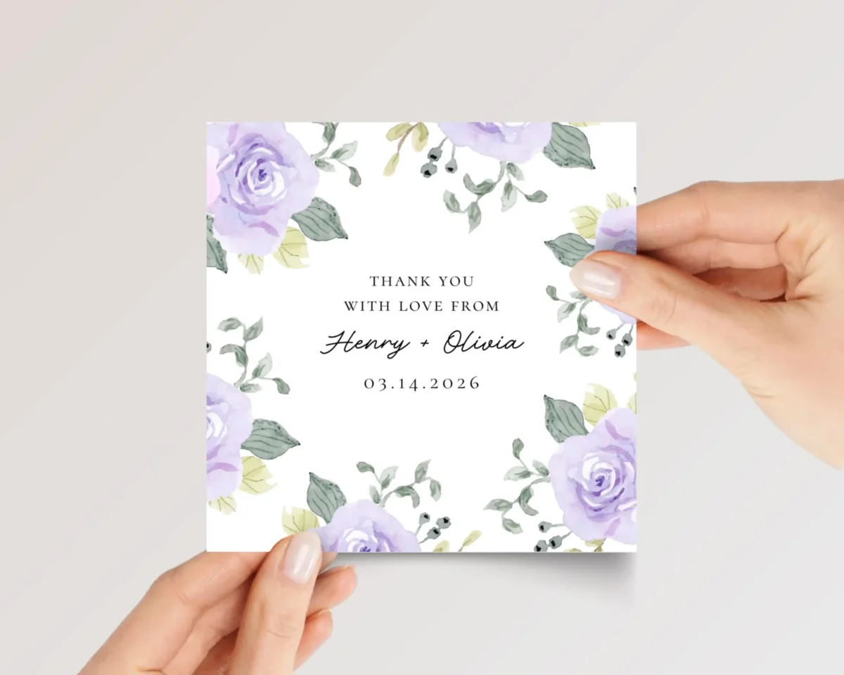 Custom Wedding Thank You Card from Bride and Groom with Date