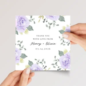 Custom Wedding Thank You Card from Bride and Groom with Date