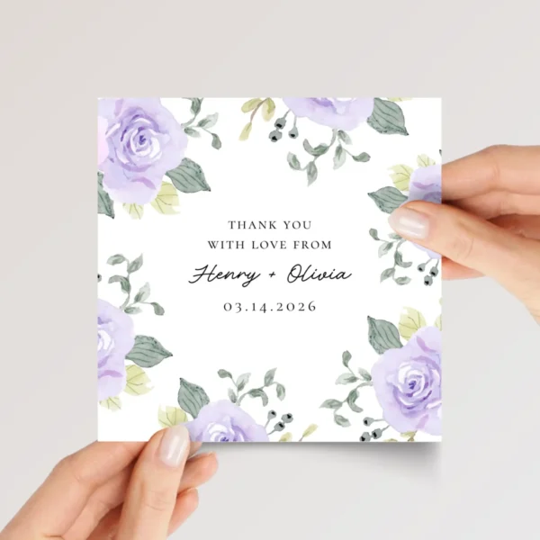 Custom Wedding Thank You Card from Bride and Groom with Date