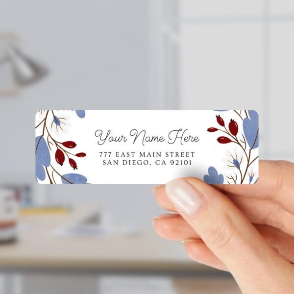 Return Address Labels with Fall Leaves and Berries - Image 1 Return Address Labels with Fall Leaves and Berries