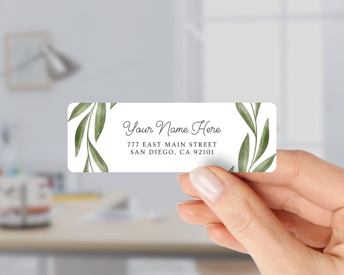 Return Address Labels with Eucalyptus for Weddings and Invitations