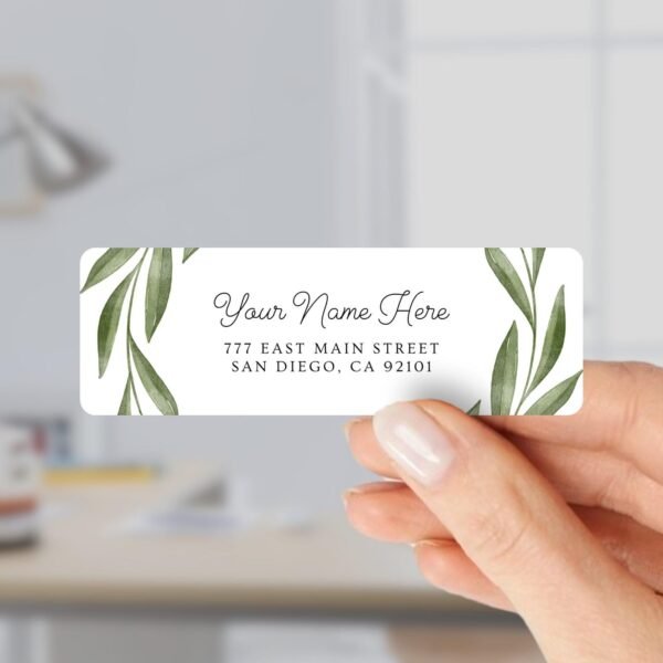 Return Address Labels with Eucalyptus for Weddings and Invitations