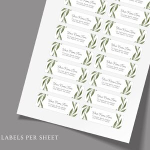Return Address Labels with Eucalyptus for Weddings and Invitations